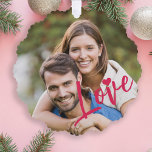 Carte Décorative Premier Noël ensemble photo amour script moderne<br><div class="desc">Téléchargez votre photo préférée (de préférence carré),  insérez votre texte,  vos noms et votre date,  et faites de cette carte moderne moderne de décoration d'arbre de Noël un cadeau de souvenir pour vous rappeler votre relation,  fiançailles,  mariage,  ou tout autre anniversaire de couple!</div>