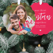Carte Décorative Premier Noël ensemble photo amour script moderne