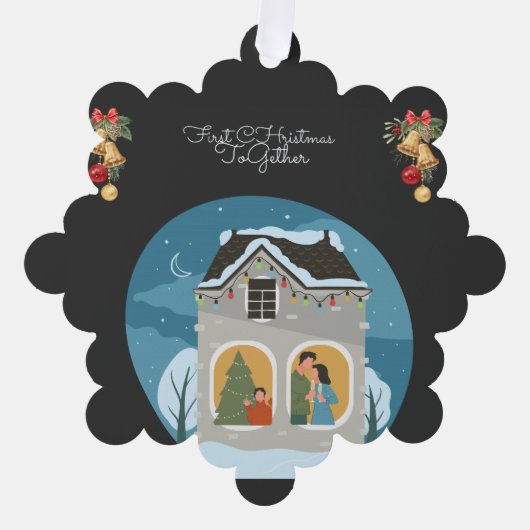 Carte Décorative Premier Noël Ensemble Vacances en famille (Recto)