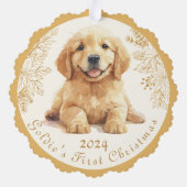 Carte Décorative Premier Noël Golden Retriever (Verso)