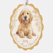 Carte Décorative Premier Noël Golden Retriever (Gauche)