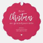 Carte Décorative Premier Noël grand-parents photo script moderne (Verso)
