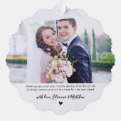 Carte Décorative Premier Noël moderne Marié 2 Photo Noël (Verso)