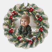 Carte Décorative Premier Noël Woodland Baby Deer Personnalisé (Recto)