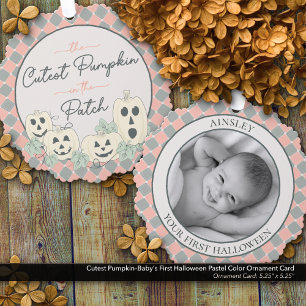 Carte Décorative Première couleur pastel d'Halloween pour Citrouill