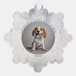 Carte Décorative Première famille de Noël du chien photo