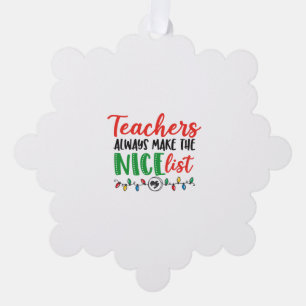 Carte Décorative Professeur de Noël, belle liste de Noël