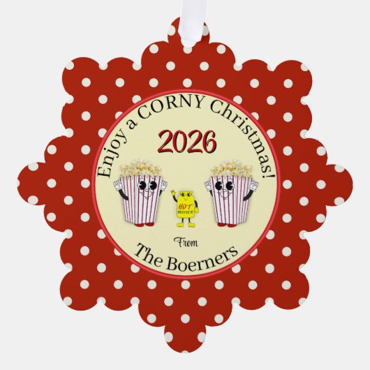 Carte Décorative Profitez d'un Noël Corny ! Étiquette de papier de (Recto)