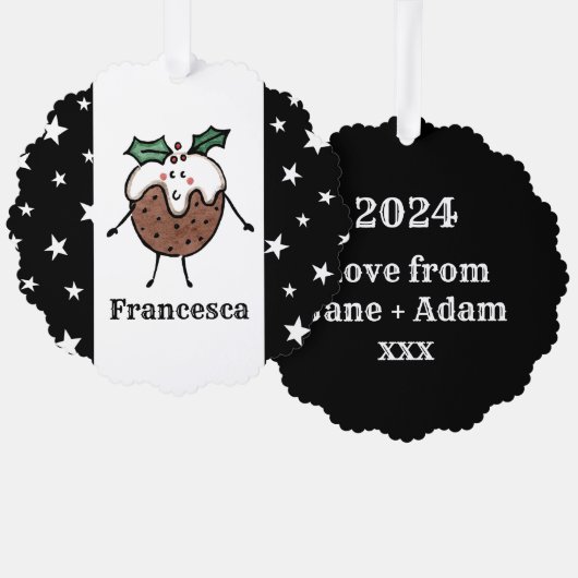 Carte Décorative Pudding de Noël personnalisé (Recto/Verso)