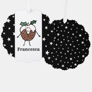Carte Décorative Pudding de Noël personnalisé