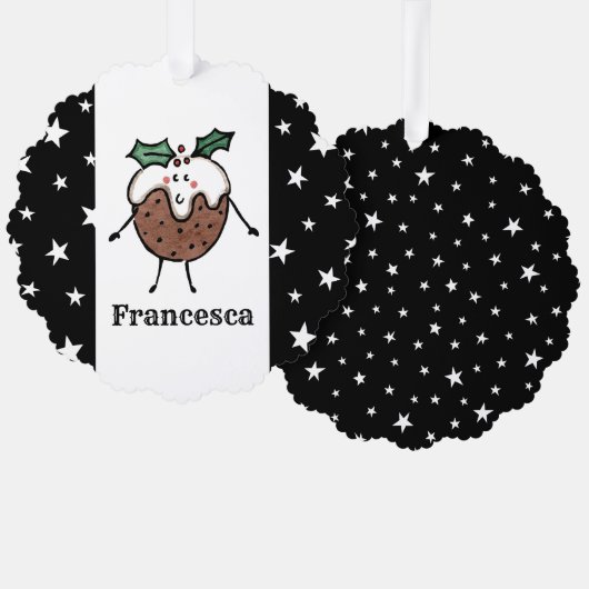 Carte Décorative Pudding de Noël personnalisé (Recto/Verso)
