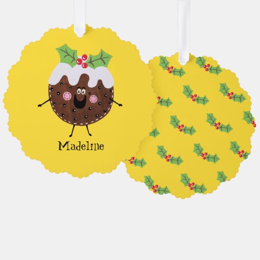 Carte Décorative Pudding de Noël personnalisé (Recto/Verso)