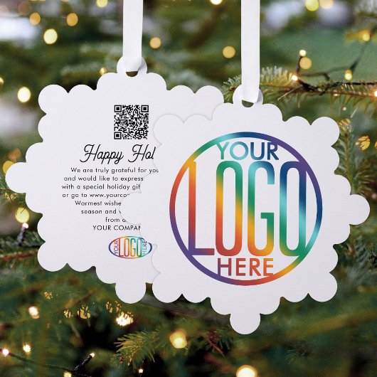 Carte Décorative QR Code Business Logo Joyeux Fêtes Noël