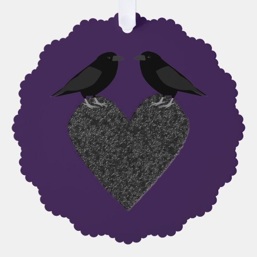 Carte Décorative Ravens gothiques et Black Heart Custom (Recto)
