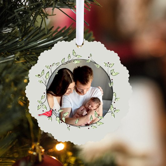 Carte Décorative Red Cardinal Happy Holidays Custom Photo