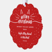 Carte Décorative Red Meowy Noël Chat Photo Noël (Gauche)