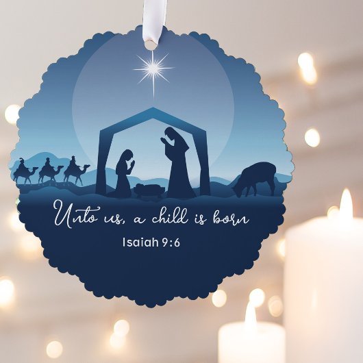 Carte Décorative Religious Christmas Bible Verse Nativity Scene