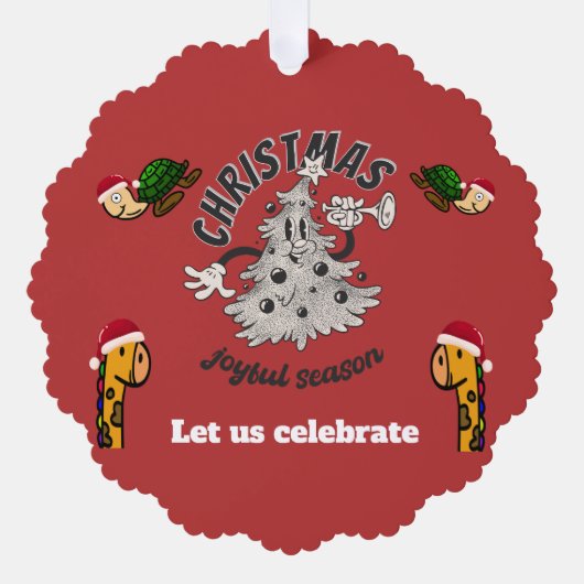 Carte Décorative Retro Cartoon Noël Joyeuse saison (Recto)