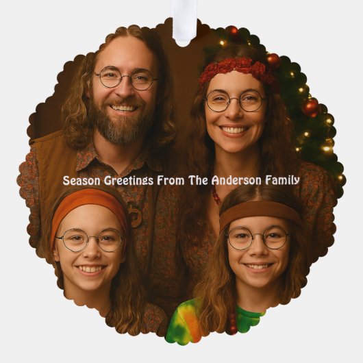 Carte Décorative Retro Psychedelic Hippie vacances Noël (Verso)