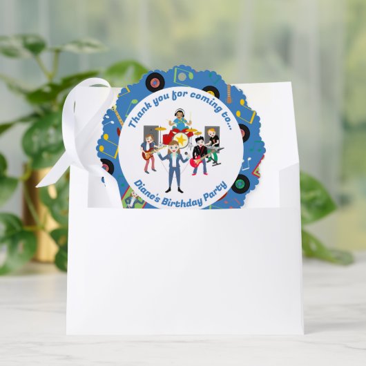 Carte Décorative Rock Star Girl Band Anniversaire (Enveloppe)