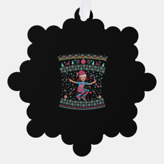 Carte Décorative Roller Skate Fille de Noël