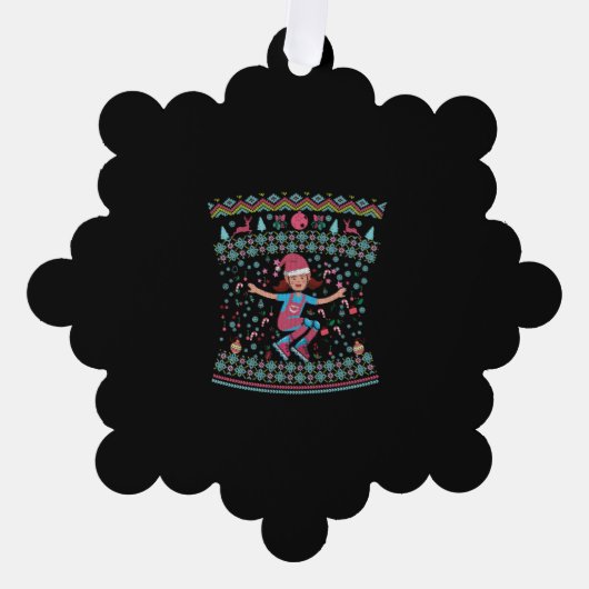 Carte Décorative Roller Skate Fille de Noël (Recto)