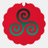Carte Décorative Rouge Triskele vert (Recto)