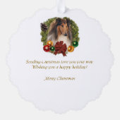 Carte Décorative Rough Collie Cadeaux de Noël (Verso)