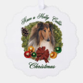Carte Décorative Rough Collie Cadeaux de Noël (Recto)