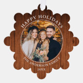 Carte Décorative Rustic Happy Holidays Photo (Recto)