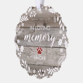 Carte Décorative Rustic In Loving Memory PET Memorial Photo (Gauche)