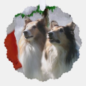 Carte Décorative Sable Rough Collie Cadeaux de Noël (Recto)