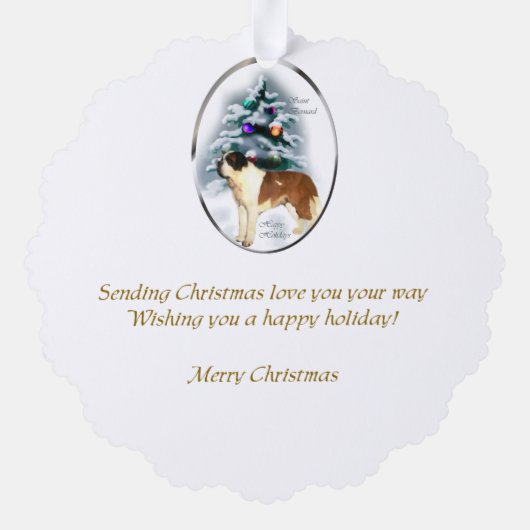 Carte Décorative Saint Bernard Cadeaux de Noël (Verso)