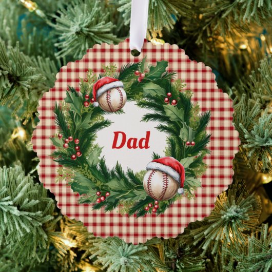 Carte Décorative Santa Cap Baseball Dad Personalized (Insitu (Arbre))