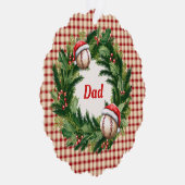 Carte Décorative Santa Cap Baseball Dad Personalized (Droite)