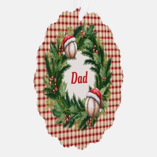 Carte Décorative Santa Cap Baseball Dad Personalized (Droite)