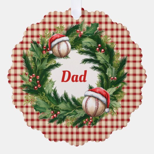 Carte Décorative Santa Cap Baseball Dad Personalized (Recto)