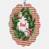Carte Décorative Santa Cap Baseball Dad Personalized (Gauche)