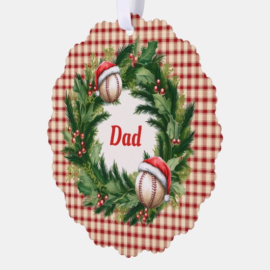 Carte Décorative Santa Cap Baseball Dad Personalized (Gauche)