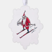 Carte Décorative Santa Skiing snowflake paper ornament (Gauche)