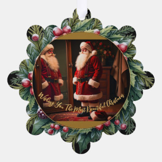 Carte Décorative Santa Vintage Styled Paper Ornament Card