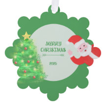 sapin de Noël moderne sur fond vert