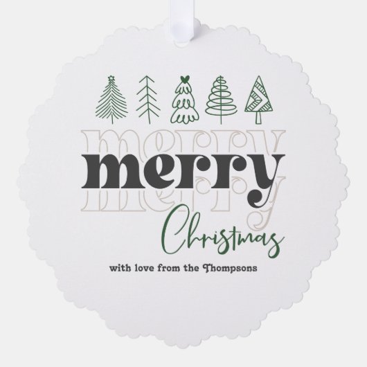 Carte Décorative Scandi Neutral Scribbles Joyeux Noël Keepsaké (Recto)