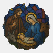 Carte Décorative Scène de Noël de la crèche en verre (Verso)