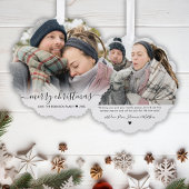 Carte Décorative Script noir moderne 2 Couple Photo Noël