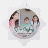 Carte Décorative Script vert brossé moderne Joyeux Noël Photo (Recto)