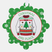 Carte Décorative Second Place Ugly Sweater Winner Christmas (Recto)