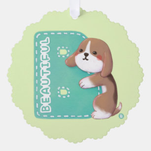 Carte Décorative Série Alphabet : "B" Belle illustration Beagle