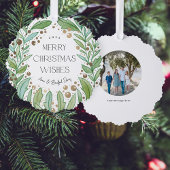 Carte Décorative Serre verte blanche Joyeux Noël