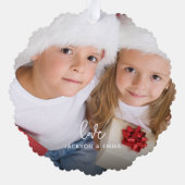 Carte Décorative Simple 2 Photo Joyeux Noël Nom de vacances Moderne (Verso)